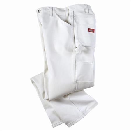 DICKIES 34" x 34" White Painter's Pants Cotton Men's Relaxed Fit 1953-34X34